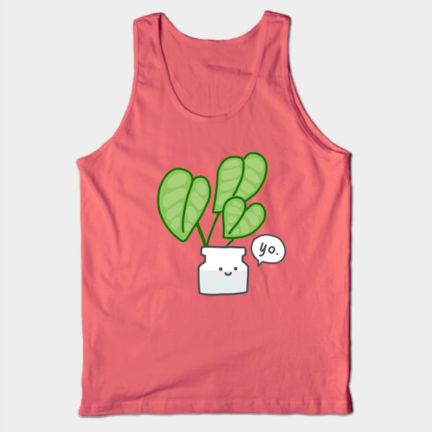 Silver Pothos Saying Yo Tank Top by ninjashrew